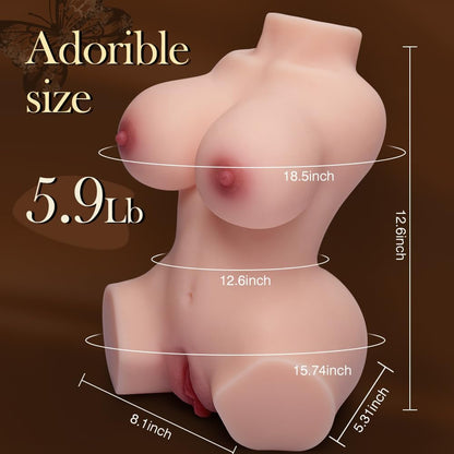 Goyha Sex Doll Male Masturbator with Realistic Boobs Vagina and Anal, Goyha 3 in 1 Torso Masturbator Love Doll Pocket Pussy with Built-in Spine 5.9lb Pussy Ass Male Sex Toy for Men Masturbation