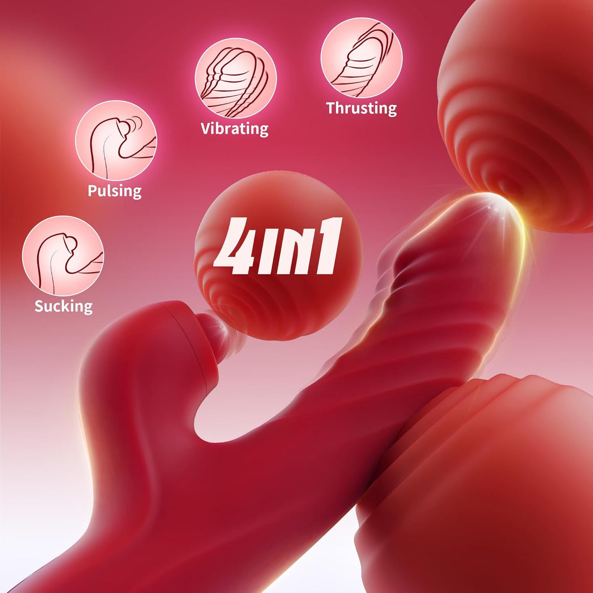 Toendi Rabbit Vibrator G Spot Sex Toys Thrusting Dildo Rose Toy for Women  10 Vibration Modes, 7 Thrusting Modes with Licking Clitoral Stimulator with Licking, Adult Sex Toy Couple AI Sync Games
