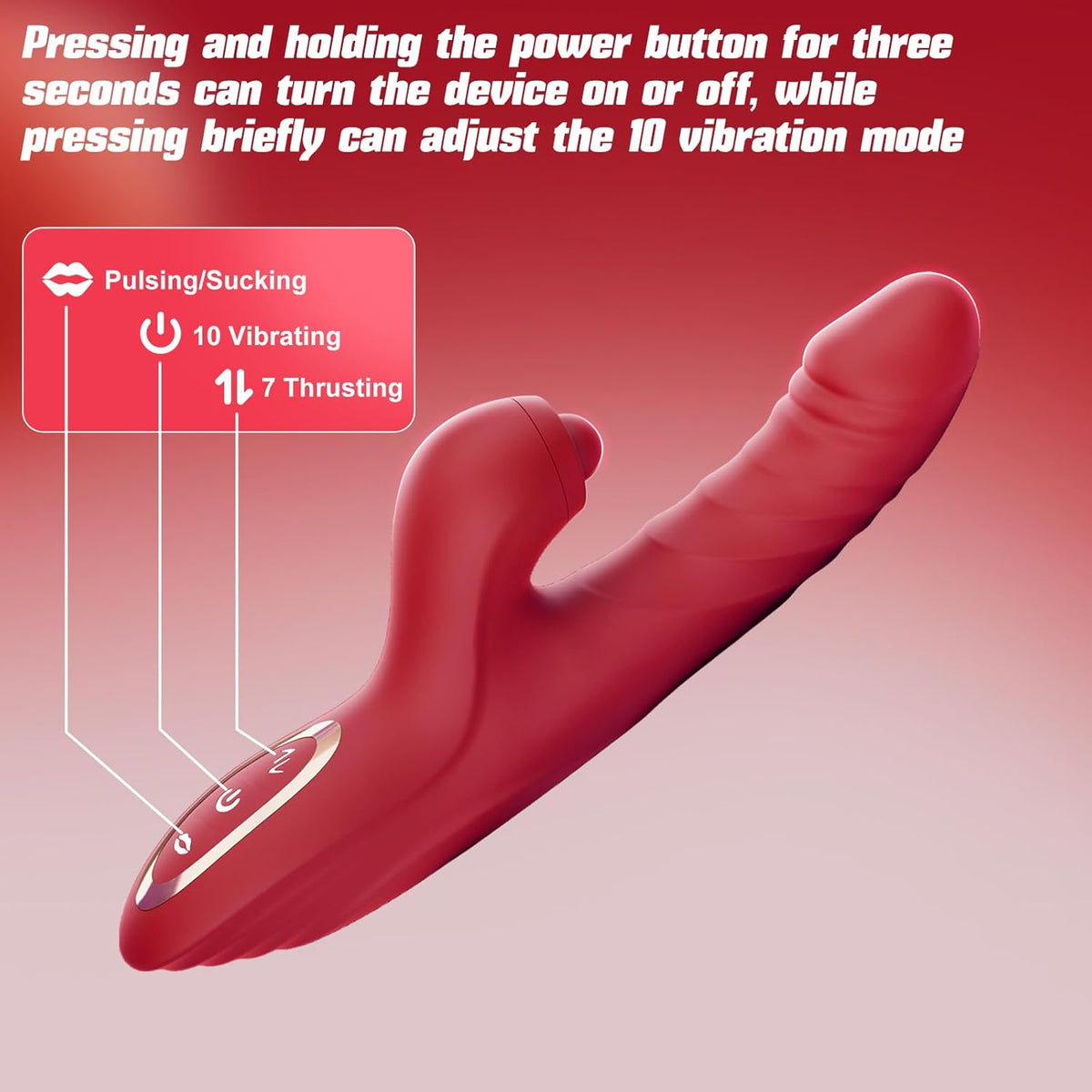 Toendi Rabbit Vibrator G Spot Sex Toys Thrusting Dildo Rose Toy for Women  10 Vibration Modes, 7 Thrusting Modes with Licking Clitoral Stimulator with Licking, Adult Sex Toy Couple AI Sync Games