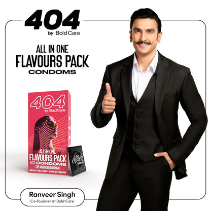 Bold Care 404 All-In-One Multi-Flavour Condoms Pack - 2 x 5 Assorted condoms in each pack - (Pack of 3)