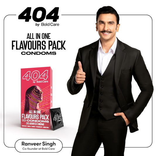 Bold Care 404 All-In-One Multi-Flavour Condoms Pack - 2 x 5 Assorted condoms in each pack - (Pack of 3)