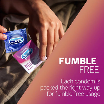 Durex Multi-pack Condoms for Men (Extra Time, Extra Dotted, Extra Ribbed, Extra Time) - 10 count (Pack of 4)