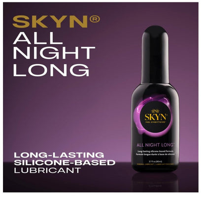 SKYN All Night Long Silicone-Based, Long Lasting Lube (2.7 oz) for Men, Women and Couples, Safe with Latex and Non-Latex Condoms
