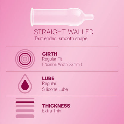 Durex Extra Thin Flavoured Condoms, 12s, Pack of 3 (Bubblegum + Chocolate + Strawberry)