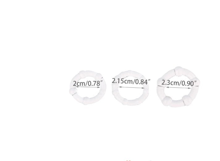 Beaded Silicon Pack of 3 Cock Rings
