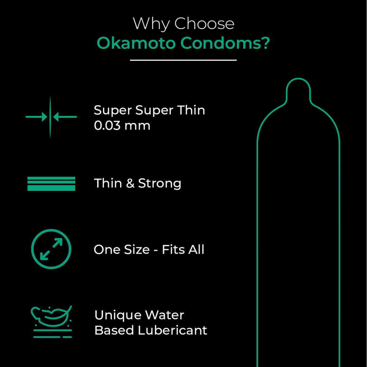 OKAMOTO 003 Aloe CondomsJapan's Best Only Natural Water Based Lube Condom In IndiaThinnest Premium Condoms For Men - Made In Japan0.03 Mm Thin Extra Lubricated (Pack Of 1)
