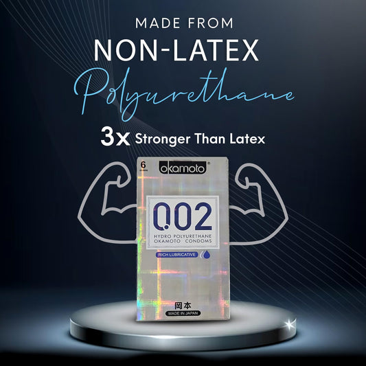 Okamoto 0.02 - Japan's Best Thinnest Condom In India 1st Time in India - Non Latex PU Condom Super Thin Super Strong Imported from Japan 0.02 mm Ultra Thin (Pack of 1, 6s)