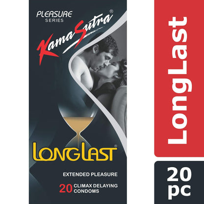 KamaSutra LongLast Condom for Men Dotted Combo Pack of 20