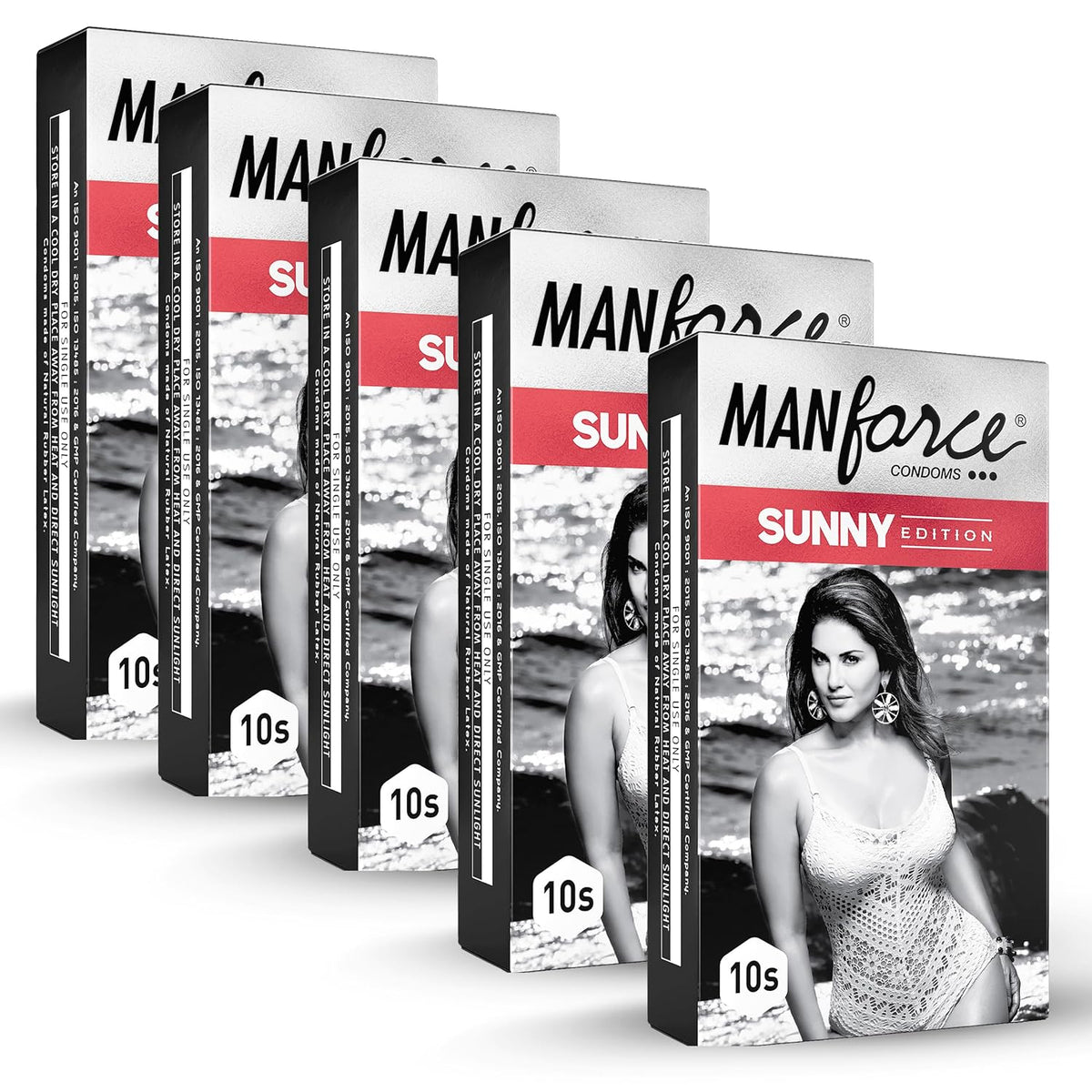 Manforce Sunny Edition Condoms 50 Pcs Ribbed, Dotted & Anatomically Shaped Condoms For Enhanced Pleasure Of Both Indias No. 1 Condom Brand For Safe Sex