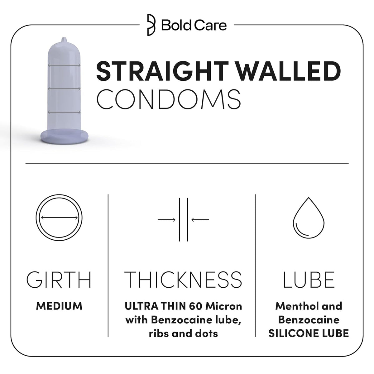 Bold Care Mutual Pleasure Dotted (576 Dots), Ribbed & D-LAY Condoms (Pack of 10) Ultra thin with benzocaine & menthol lubrication 60 Microns Comes with Disposable pouch Gold Standard Latex
