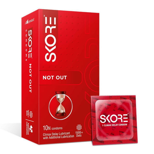 Skore Notout Climax Delay Condoms 1500+ Dots Coloured - 10 Pieces Pack of 1