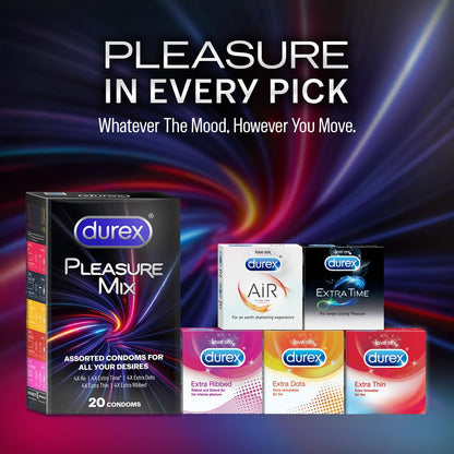 Durex 5 in 1 Pleasure Pack Assorted Condoms 20 units