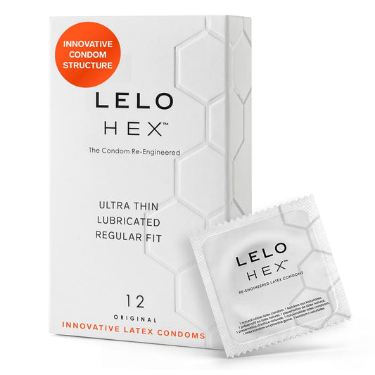Lelo Hex The Re-Engineered Luxury Condoms With Unique Hexagonal Structure, 12 Count