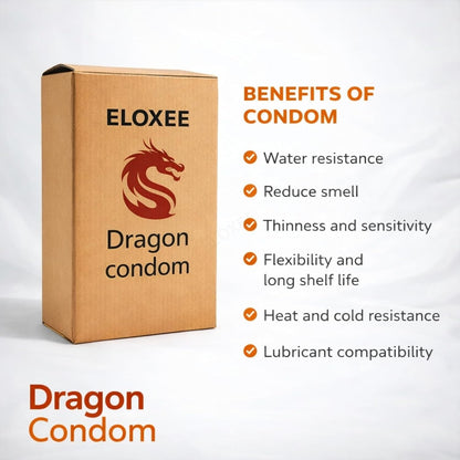 Premium Size Silicone Dragon Condom for Men 6 Inch – Big Size Textured Condom – Skin-Friendly Silicone – Comfortable Fit – Single Piece Personal Protection