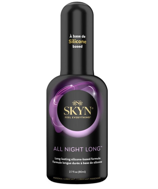 SKYN All Night Long Silicone-Based, Long Lasting Lube (2.7 oz) for Men, Women and Couples, Safe with Latex and Non-Latex Condoms