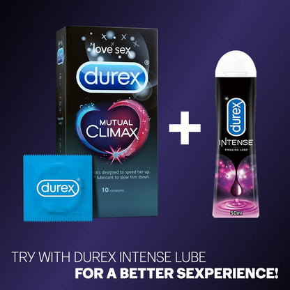Durex Mutual Climax Condoms for Men & Women Dotted - 10 Count (Pack of 2)
