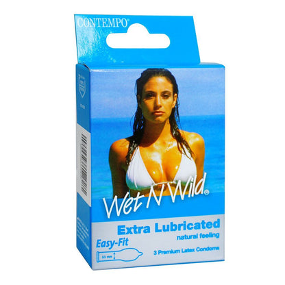 Wet N Wild Extra Lubricated Condom, 3-Pack