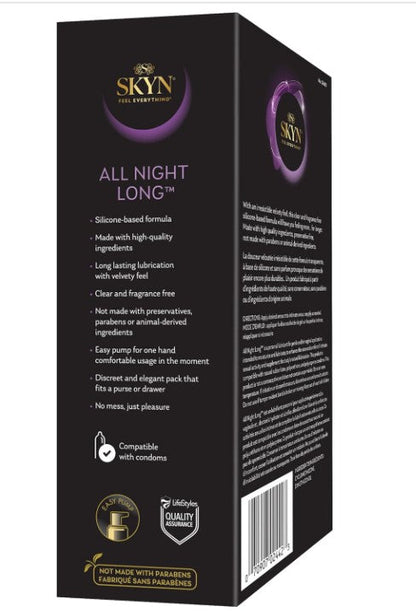 SKYN All Night Long Silicone-Based, Long Lasting Lube (2.7 oz) for Men, Women and Couples, Safe with Latex and Non-Latex Condoms
