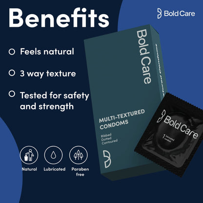Bold Care Ultra Thin Delay Condoms + 404 Super Ultra Thin Chocolate Flavored Condoms + Bold Care Multi Textured condoms - Combo pack - 30 Pcs