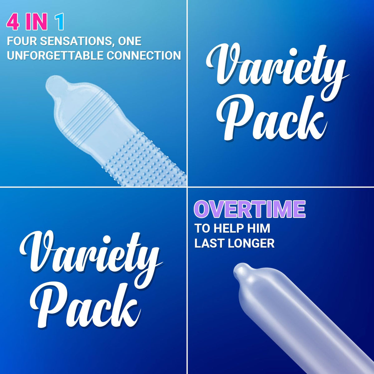 NOTTY BOY Condom For Man Combo Pack of 100 Pieces (Set of 10) - Big Dotted, Extra Delay, Ultra Thin, Ribbed, Lubricated, 4-IN-1, Snug Fit, Flavours and 3inOne