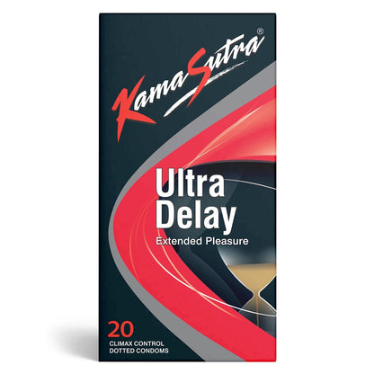 KamaSutra Ultra Delay Condom for Men High Lubrication for Enhanced Pleasure Combo Pack of 20